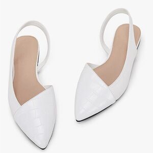 Chic White Slingback Flats
